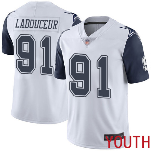 Youth Dallas Cowboys Limited White L. P. Ladouceur #91 Rush Vapor Untouchable NFL Jersey